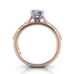 Emerald Cut Vintage Diamond Ring Rose Gold RV2 TF Emerald Cut Vintage Diamond Ring Rose Gold RV2 TF