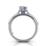 Emerald Cut Vintage Diamond Ring White Gold RV2 TF Emerald Cut Vintage Diamond Ring White Gold RV2 TF