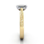 Emerald Cut Vintage Diamond Ring Yellow Gold RV2 SV