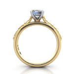 Emerald Cut Vintage Diamond Ring Yellow Gold RV2 TF