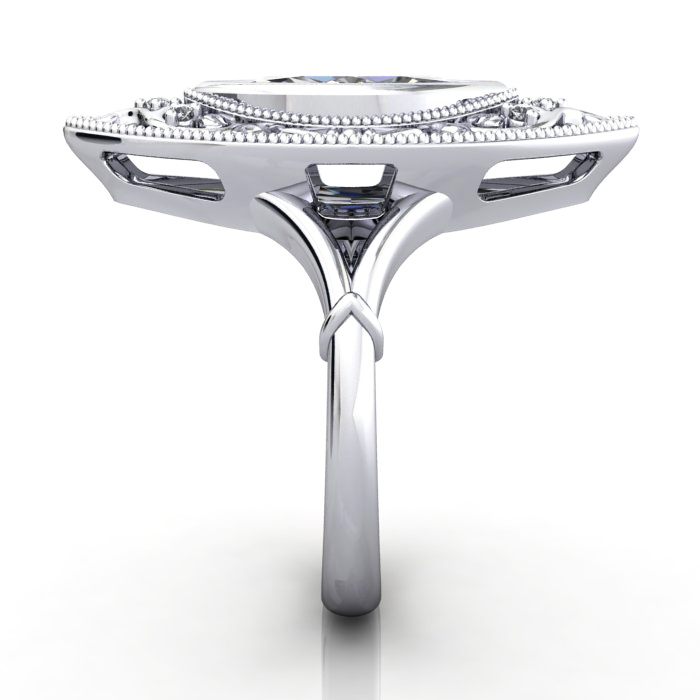 Marquise Cut Vintage Diamond Ring Platinum RV5 SV