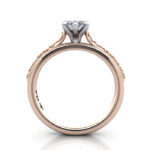 Marquise Cut Vintage Diamond Ring Rose Gold RV2 TF