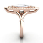 Marquise Cut Vintage Diamond Ring Rose Gold RV5 SV