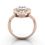 Marquise Cut Vintage Diamond Ring Rose Gold RV5 TF