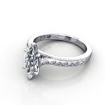 Marquise Cut Vintage Diamond Ring White Gold RV2 LF