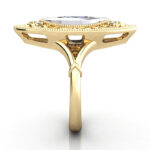Marquise Cut Vintage Diamond Ring Yellow Gold RV5 SV