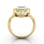 Marquise Cut Vintage Diamond Ring Yellow Gold RV5 TF