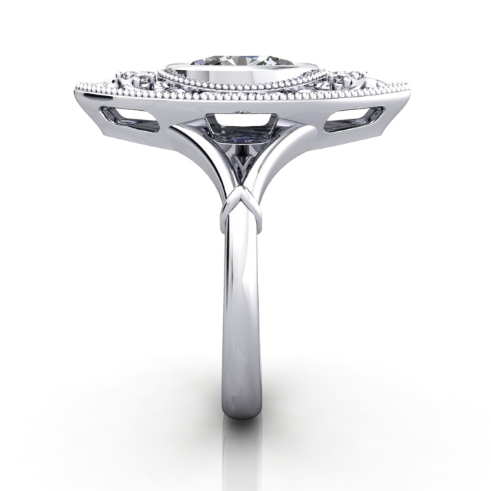 Oval Cut Vintage Diamond Ring Platinum RV5 SV