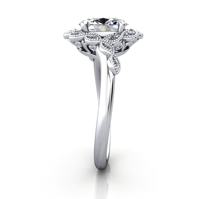 Oval Cut Vintage Diamond Ring Platinum RV6 SV