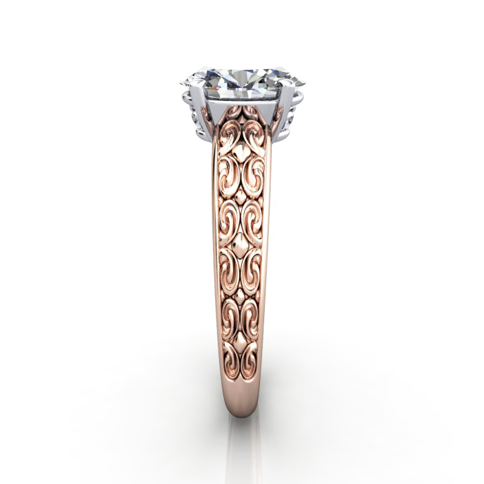 Oval Cut Vintage Diamond Ring Rose Gold RV1 SV Oval Cut Vintage Diamond Ring Rose Gold RV1 SV