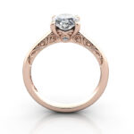 Oval Cut Vintage Diamond Ring Rose Gold RV3 TF