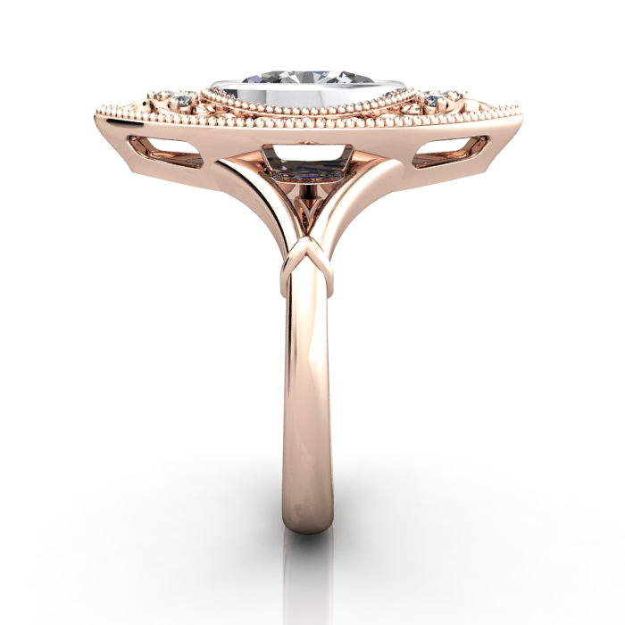 Oval Cut Vintage Diamond Ring Rose Gold RV5 SV