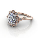 Oval Cut Vintage Diamond Ring Rose Gold RV6 LF Oval Cut Vintage Diamond Ring Rose Gold RV6 LF