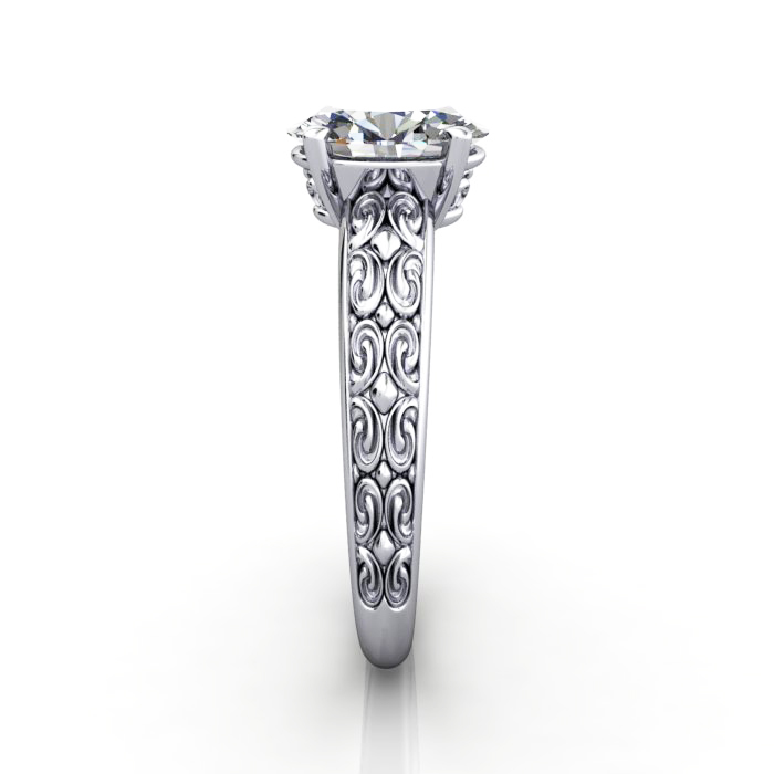 Oval Cut Vintage Diamond Ring White Gold RV1 SV Oval Cut Vintage Diamond Ring White Gold RV1 SV