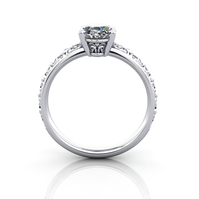 Oval Cut Vintage Diamond Ring White Gold RV1 Oval Cut Vintage Diamond Ring White Gold RV1