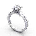 Oval Cut Vintage Diamond Ring White Gold RV2 3D Oval Cut Vintage Diamond Ring White Gold RV2 3D