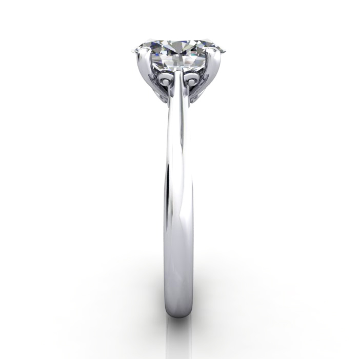 Oval Cut Vintage Diamond Ring White Gold RV3 SV