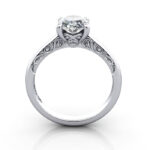 Oval Cut Vintage Diamond Ring White Gold RV3 TF