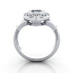 Oval Cut Vintage Diamond Ring White Gold RV5 TF