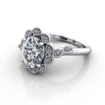 Oval Cut Vintage Diamond Ring White Gold RV6 LF