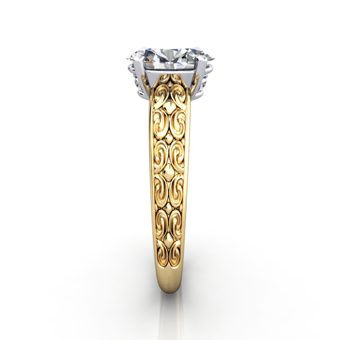Oval Cut Vintage Diamond Ring Yellow Gold RV1 SV Oval Cut Vintage Diamond Ring Yellow Gold RV1 SV