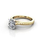Oval Cut Vintage Diamond Ring Yellow Gold RV2 LF