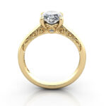 Oval Cut Vintage Diamond Ring Yellow Gold RV3 TF Oval Cut Vintage Diamond Ring Yellow Gold RV3 TF