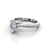 Pear Cut Vintage Diamond Ring White Gold RV2 LF