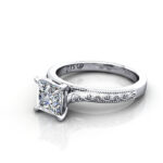 Princess Cut Vintage Diamond Ring Platinum RV2 LF Princess Cut Vintage Diamond Ring Platinum RV2 LF