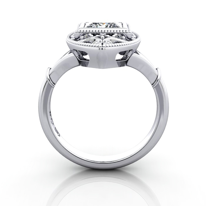 Princess Cut Vintage Diamond Ring Platinum RV5 TF Princess Cut Vintage Diamond Ring Platinum RV5 TF