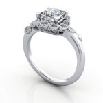 Princess Cut Vintage Diamond Ring Platinum RV6 3D Princess Cut Vintage Diamond Ring Platinum RV6 3D