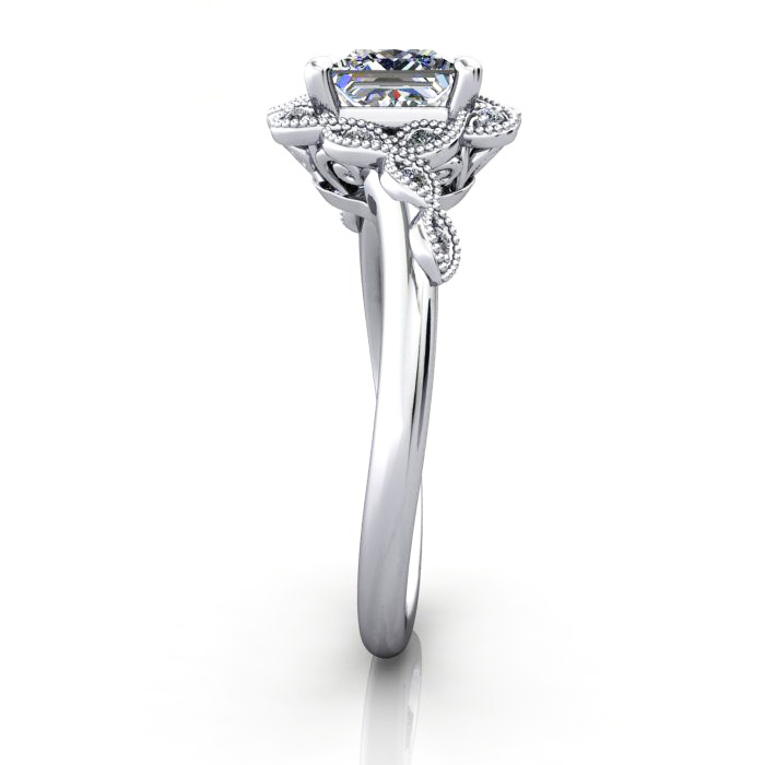 Princess Cut Vintage Diamond Ring Platinum RV6 SV Princess Cut Vintage Diamond Ring Platinum RV6 SV