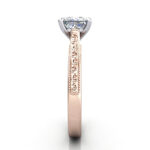 Princess Cut Vintage Diamond Ring Rose Gold RV2 SV
