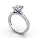 Princess Cut Vintage Diamond Ring White Gold RV2 3D Princess Cut Vintage Diamond Ring White Gold RV2 3D