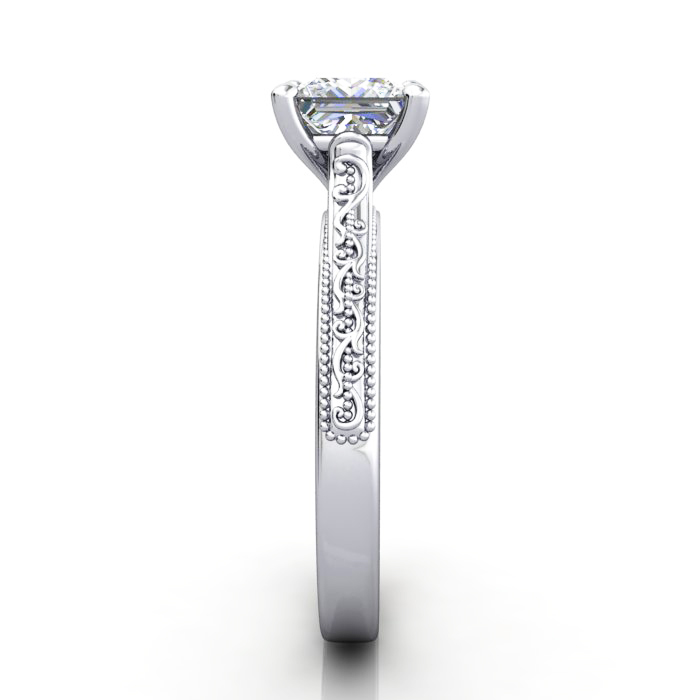 Princess Cut Vintage Diamond Ring White Gold RV2 SV Princess Cut Vintage Diamond Ring White Gold RV2 SV