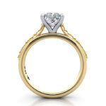 Princess Cut Vintage Diamond Ring Yellow Gold RV2 TF Princess Cut Vintage Diamond Ring Yellow Gold RV2 TF