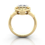 Princess Cut Vintage Diamond Ring Yellow Gold RV5 TF