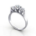Round Brilliant Vintage Diamond Ring Platinum RV4 3D Round Brilliant Vintage Diamond Ring Platinum RV4 3D