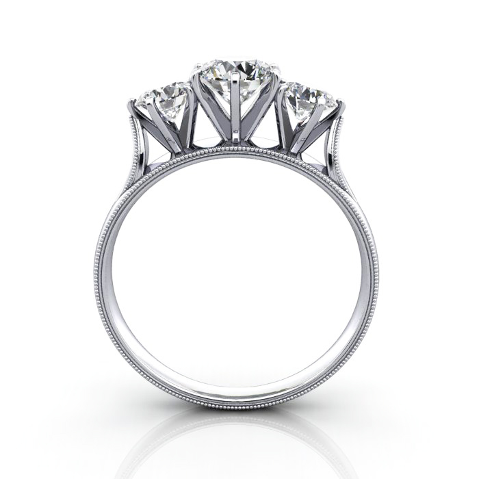 Round Brilliant Vintage Diamond Ring Platinum RV4 TF Round Brilliant Vintage Diamond Ring Platinum RV4 TF