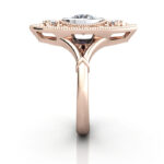 Round Brilliant Vintage Diamond Ring Rose Gold RV5 SV