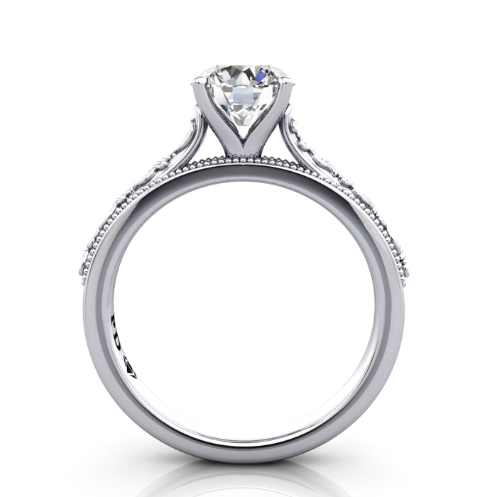 Round Brilliant Vintage Diamond Ring White Gold RV2 TF Round Brilliant Vintage Diamond Ring White Gold RV2 TF