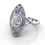 Round Brilliant Vintage Diamond Ring White Gold RV5 LF Round Brilliant Vintage Diamond Ring White Gold RV5 LF