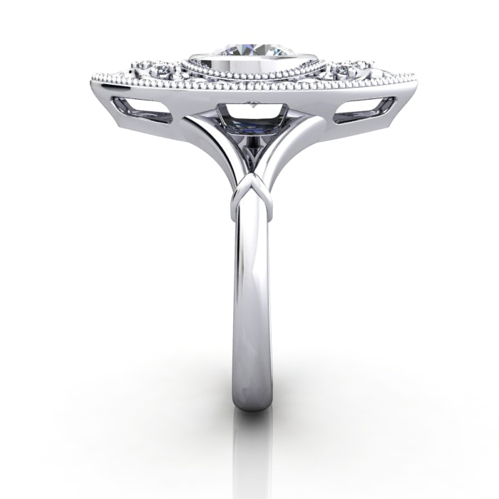 Round Brilliant Vintage Diamond Ring White Gold RV5 SV Round Brilliant Vintage Diamond Ring White Gold RV5 SV