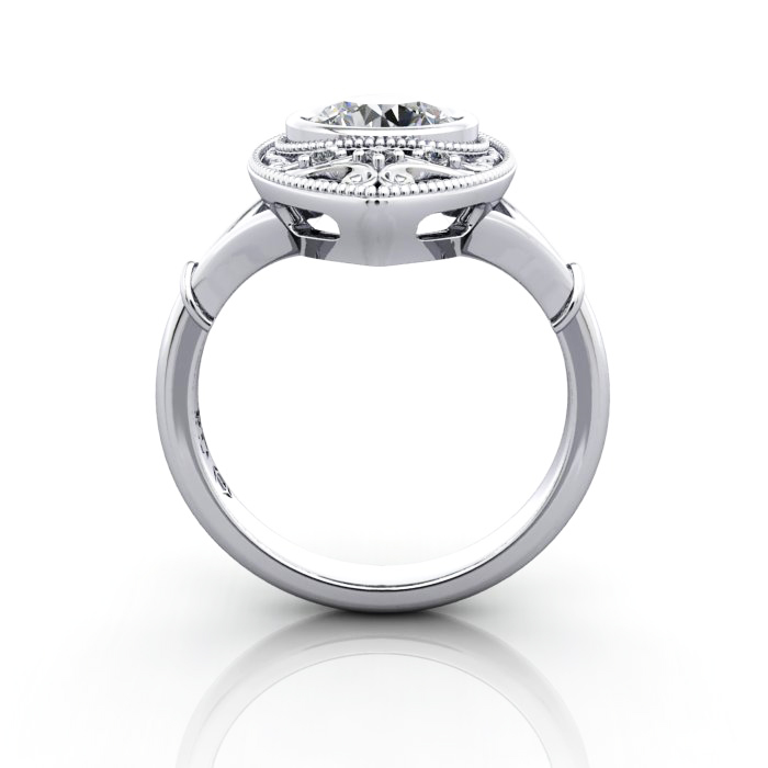 Round Brilliant Vintage Diamond Ring White Gold RV5 TF Round Brilliant Vintage Diamond Ring White Gold RV5 TF