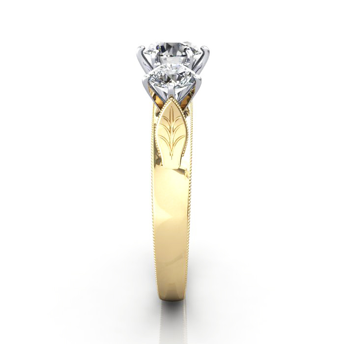 Round Brilliant Vintage Diamond Ring Yellow Gold RV4 SV