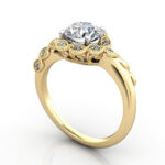 Thumb Round Brilliant Vintage Diamond Ring Yellow Gold RV6 3D