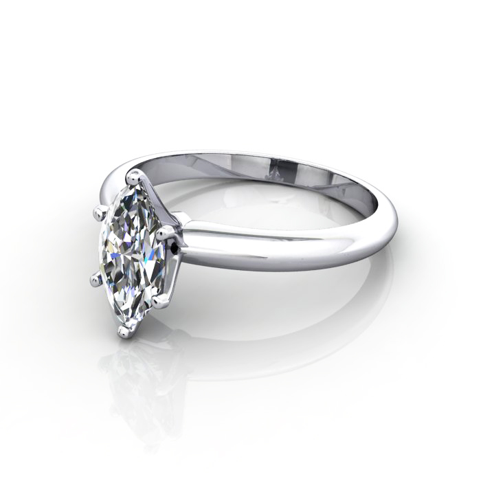 Marquise Cut Solitaire Diamond Ring White Gold RS2 LF Marquise Cut Solitaire Diamond Ring White Gold RS2 LF
