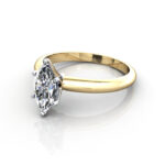 Marquise Cut Solitaire Diamond Ring Yellow Gold RS2 LF