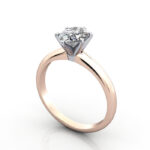 Oval Cut Solitaire Diamond Ring Rose Gold RS2 3D