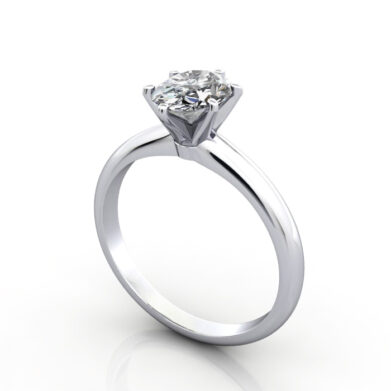 Oval Cut Solitaire Diamond Ring White Gold RS2 3D